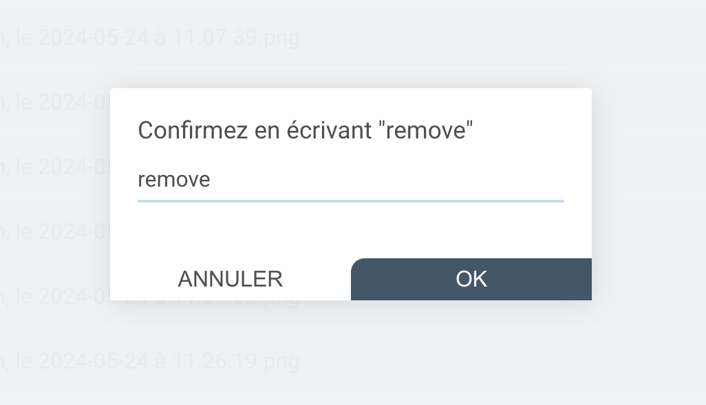 Confirmation de supression